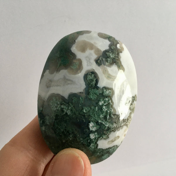 Moss Agate Palm Stone - 23.99