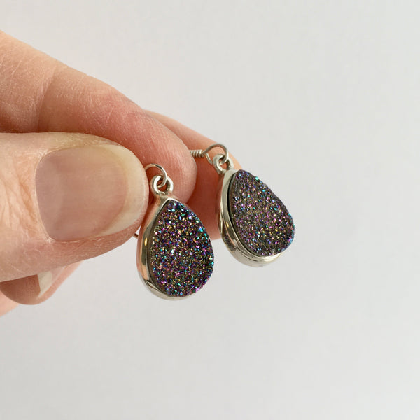 Titanium Aura Druzy Quartz Earrings - 87.99