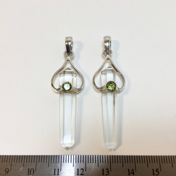 Peridot Clear Quartz Pendant - 34.99