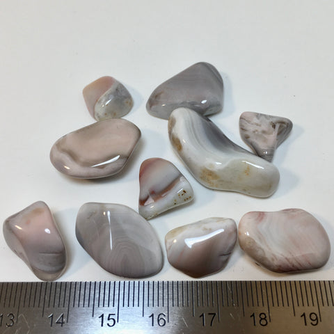 Pink-Grey Botswana Agate Tumbled - 0.99